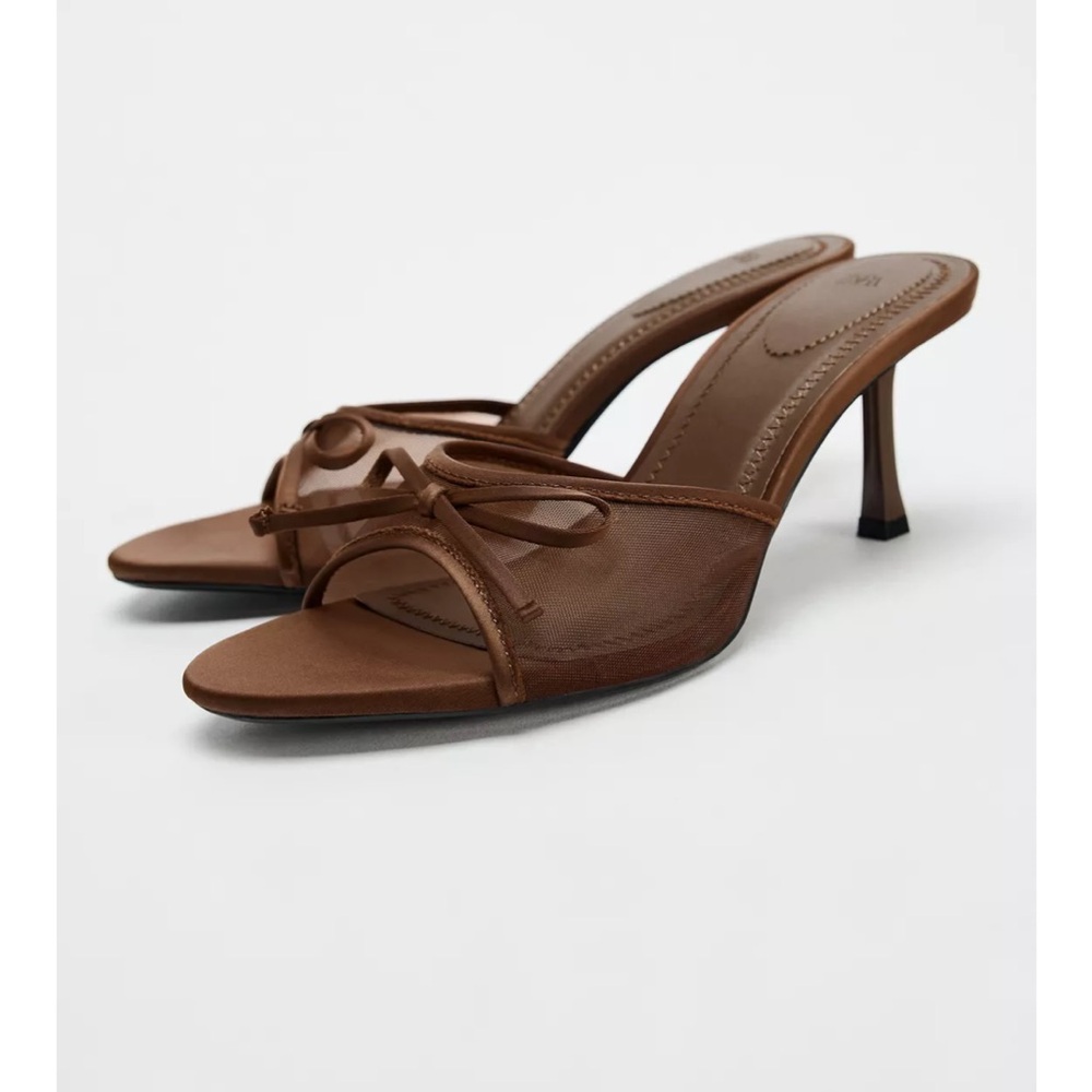 Zara Mesh Bow Sandals, 37, sold out online, never worn